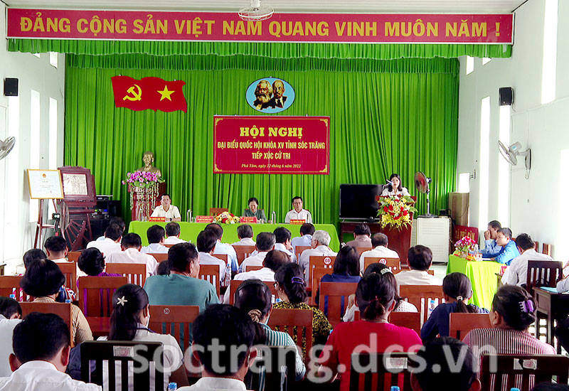 Đoàn đại biểu Quốc hội khóa XV tỉnh Sóc Trăng tiếp xúc cử tri xã Phú Tâm, huyện Châu Thành