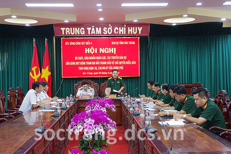 Bộ Tư lệnh Cảnh sát biển 4: Khảo sát nguồn nhân lực, tàu thuyền dân sự tại tỉnh Sóc Trăng