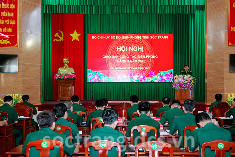 Biên phòng Sóc Trăng giao ban công tác Biên phòng tháng 3 năm 2025